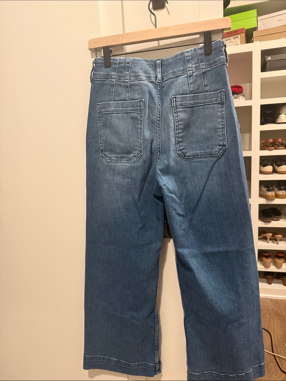 Maeve Wide-Leg Denim Jeans in Medium Blue - Picture 2 of 4